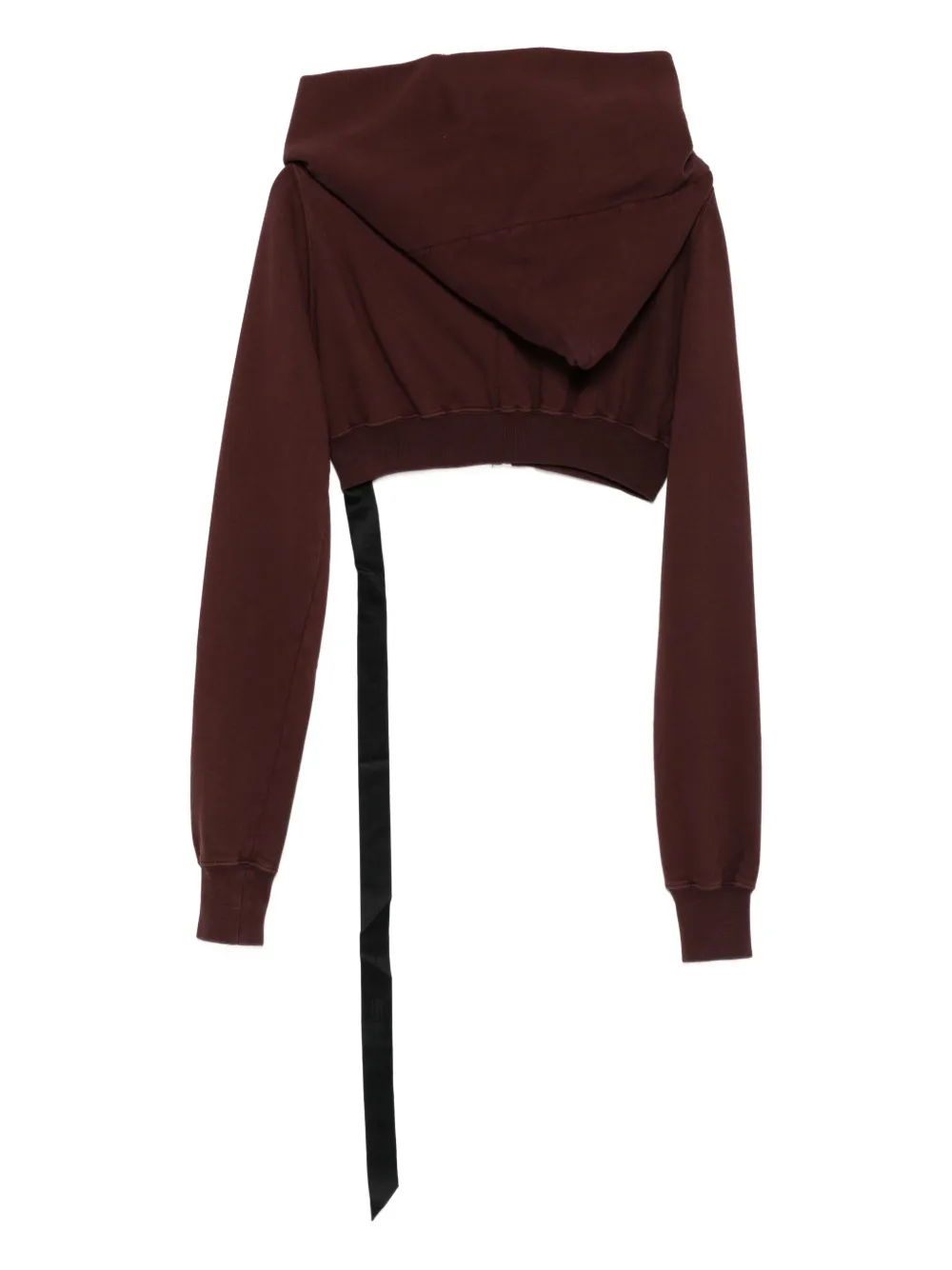 Rick Owens DRKSHDW cowl-neck zip-front cropped sweatshirt | Sweaters | Image 2