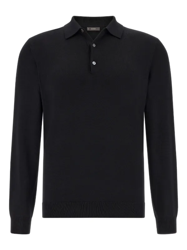 Boggi Milano long-sleeve Polo Sweater Black FARFETCH