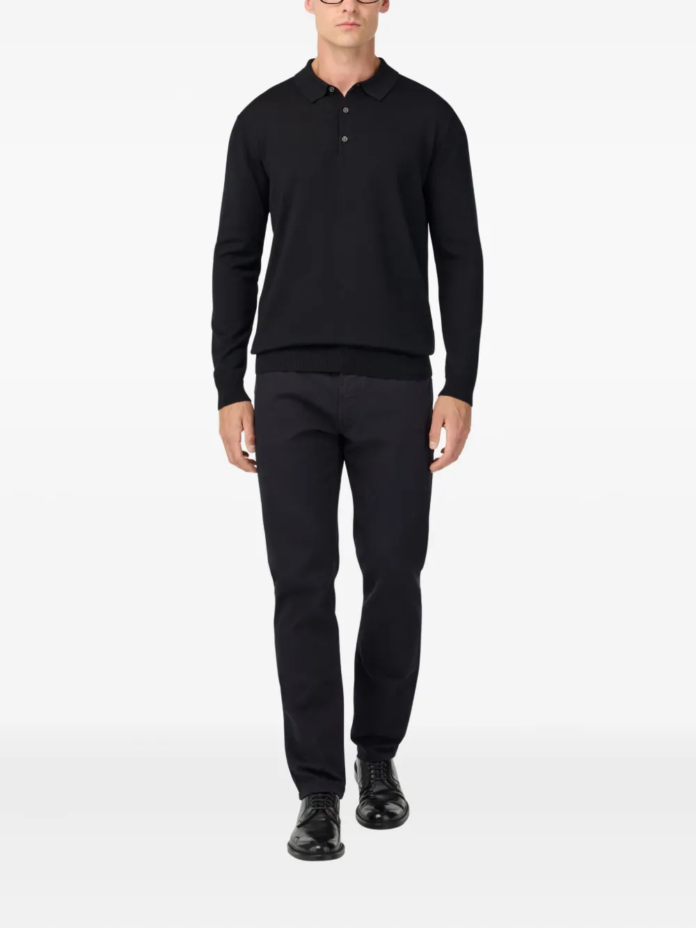 Boggi Milano Polotrui met lange mouwen - Zwart