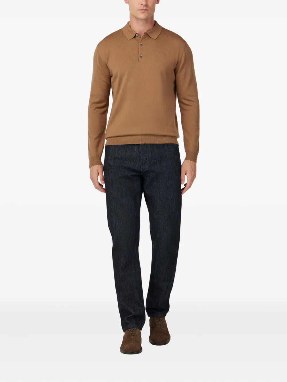 Boggi Milano Wollen polotrui - Bruin