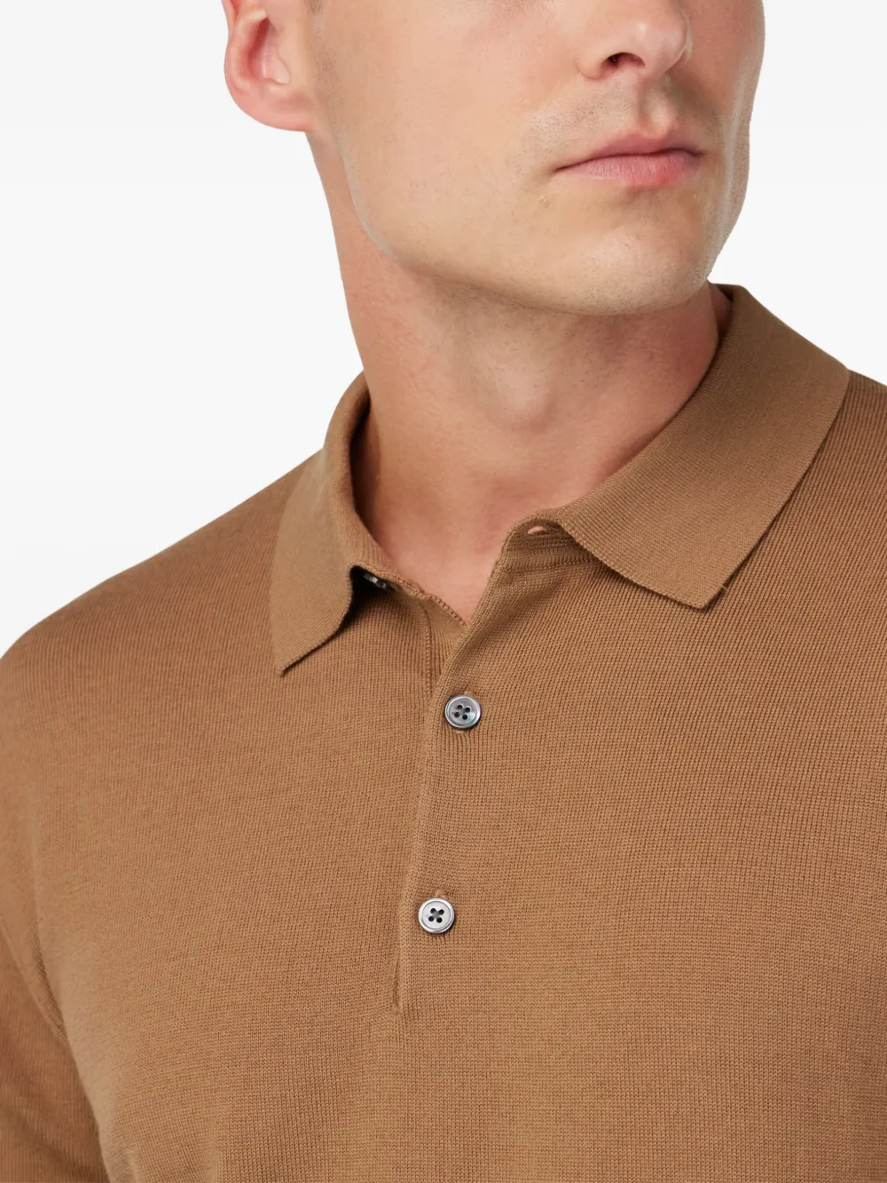 Boggi Milano Wollen polotrui Bruin