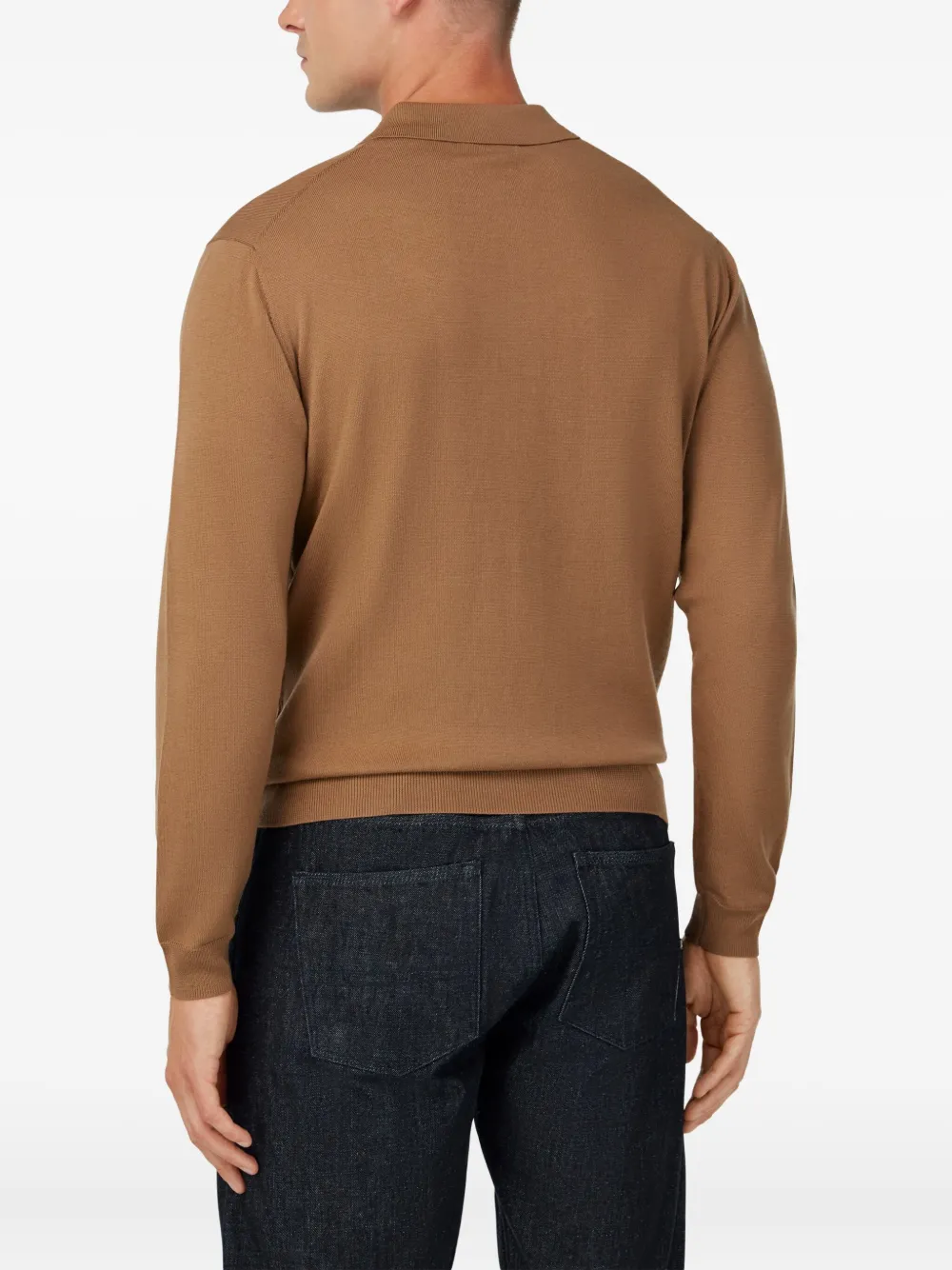 Boggi Milano Wollen polotrui Bruin