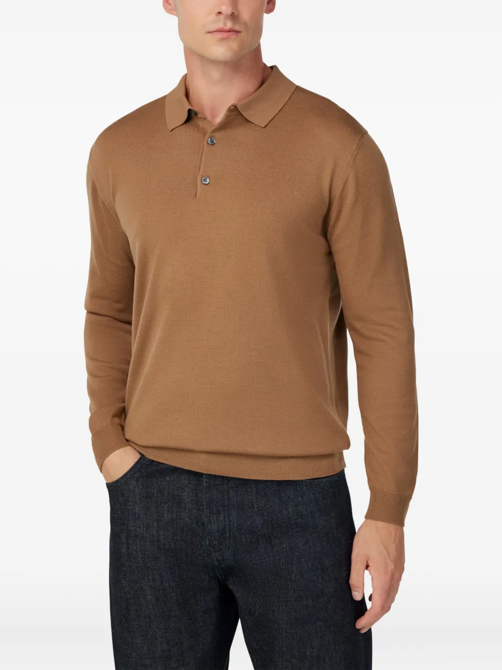 Boggi Milano Wollen polotrui Bruin