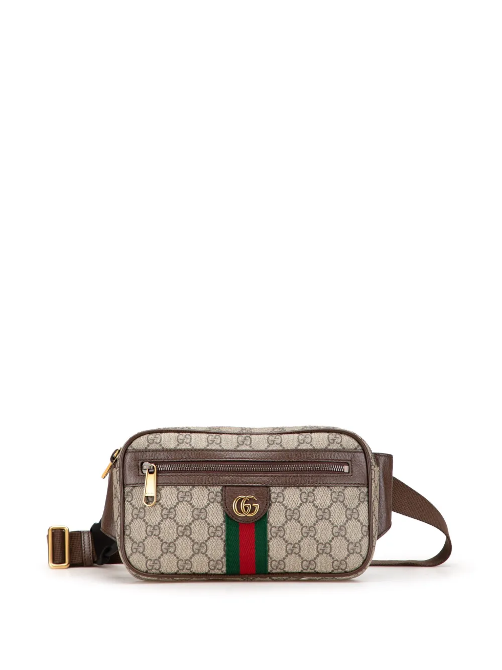 Pre-owned Gucci 2016-2025 Small Gg Supreme Ophidia Belt Bag In Brown