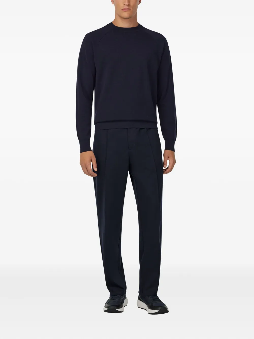 Boggi Milano Wollen trui met raglanmouwen - Blauw