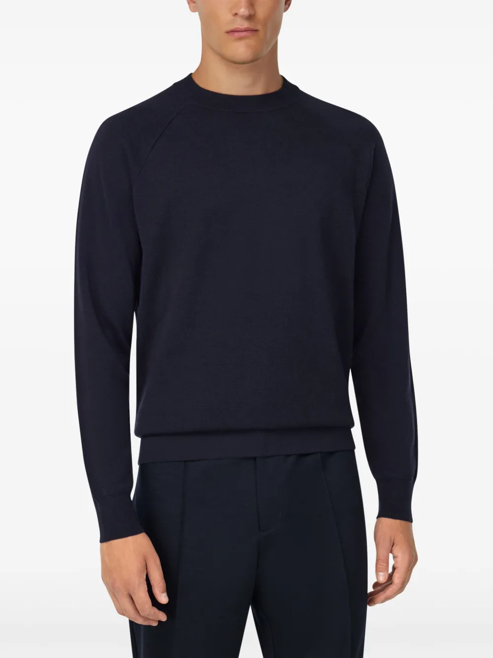 Boggi Milano Wollen trui met raglanmouwen Blauw