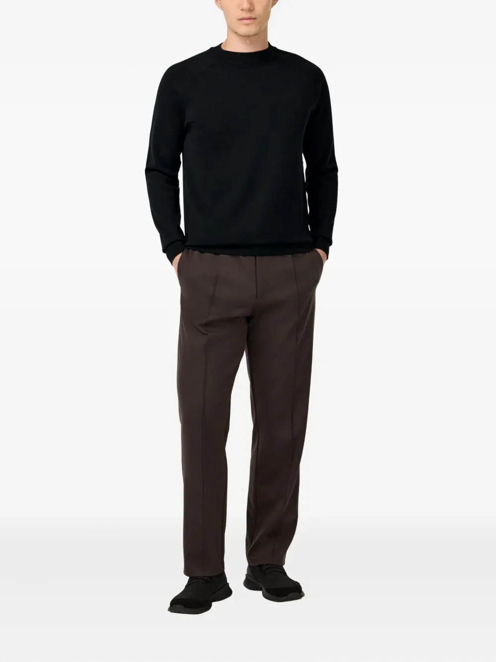 Boggi Milano Wollen trui met raglanmouwen - Black
