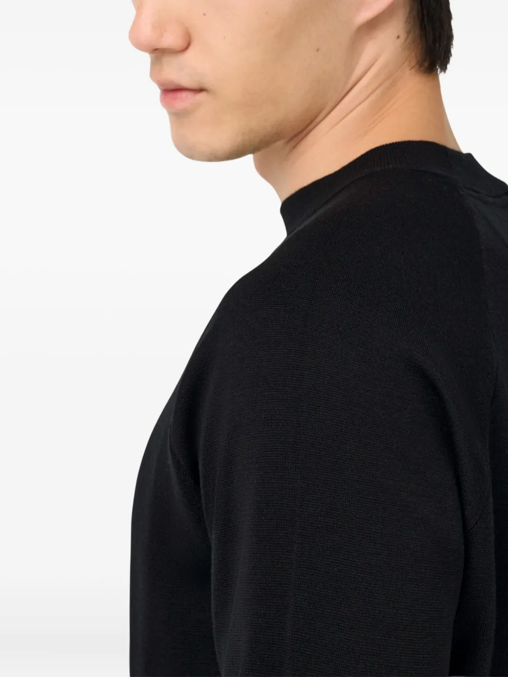 Boggi Milano Wollen trui met raglanmouwen Black