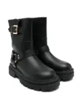 TWINSET Kids buckle-strap platform boots - Black