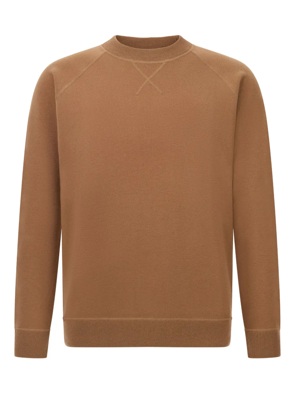 Boggi Milano Crew Neck Jumper In Wool And Cashmere In Brown
