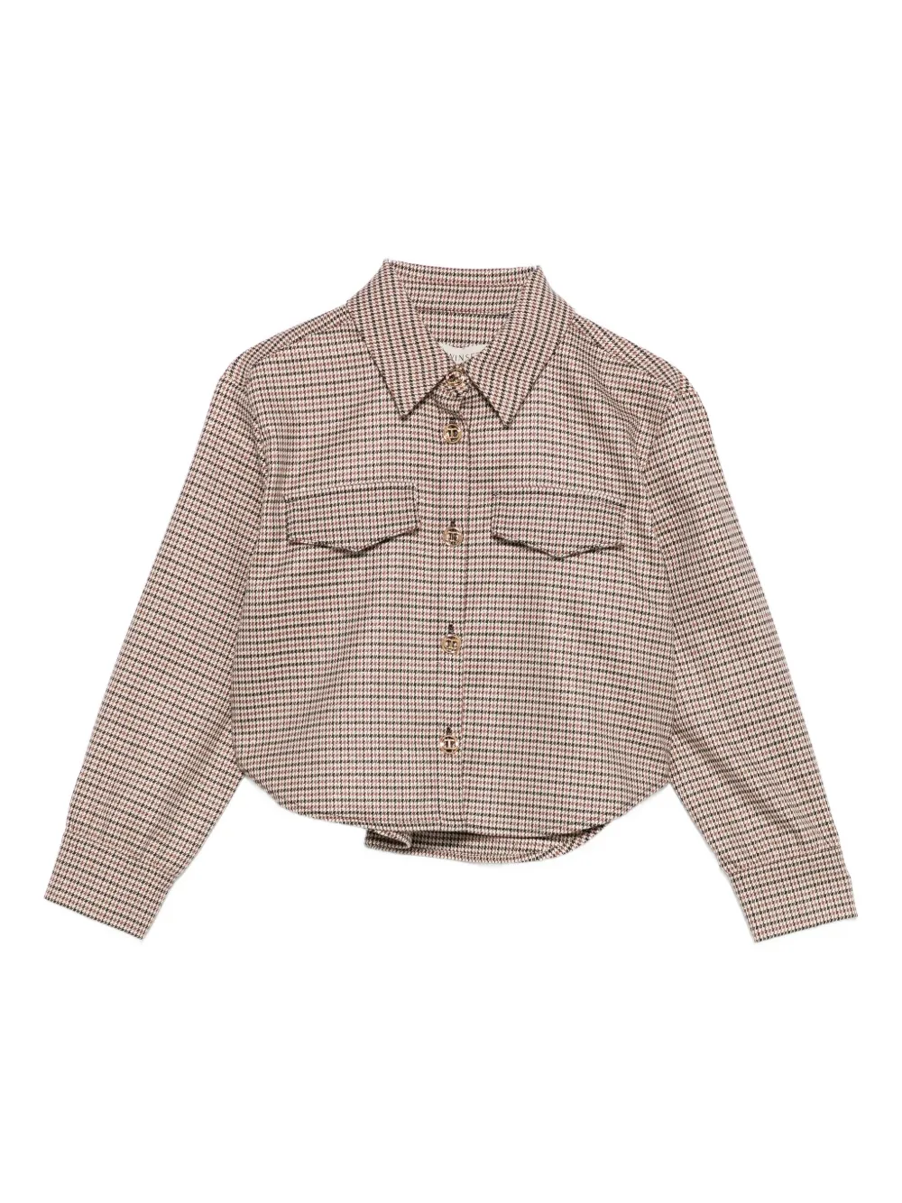 Twinset Houndstooth-pattern Shirt In Brown