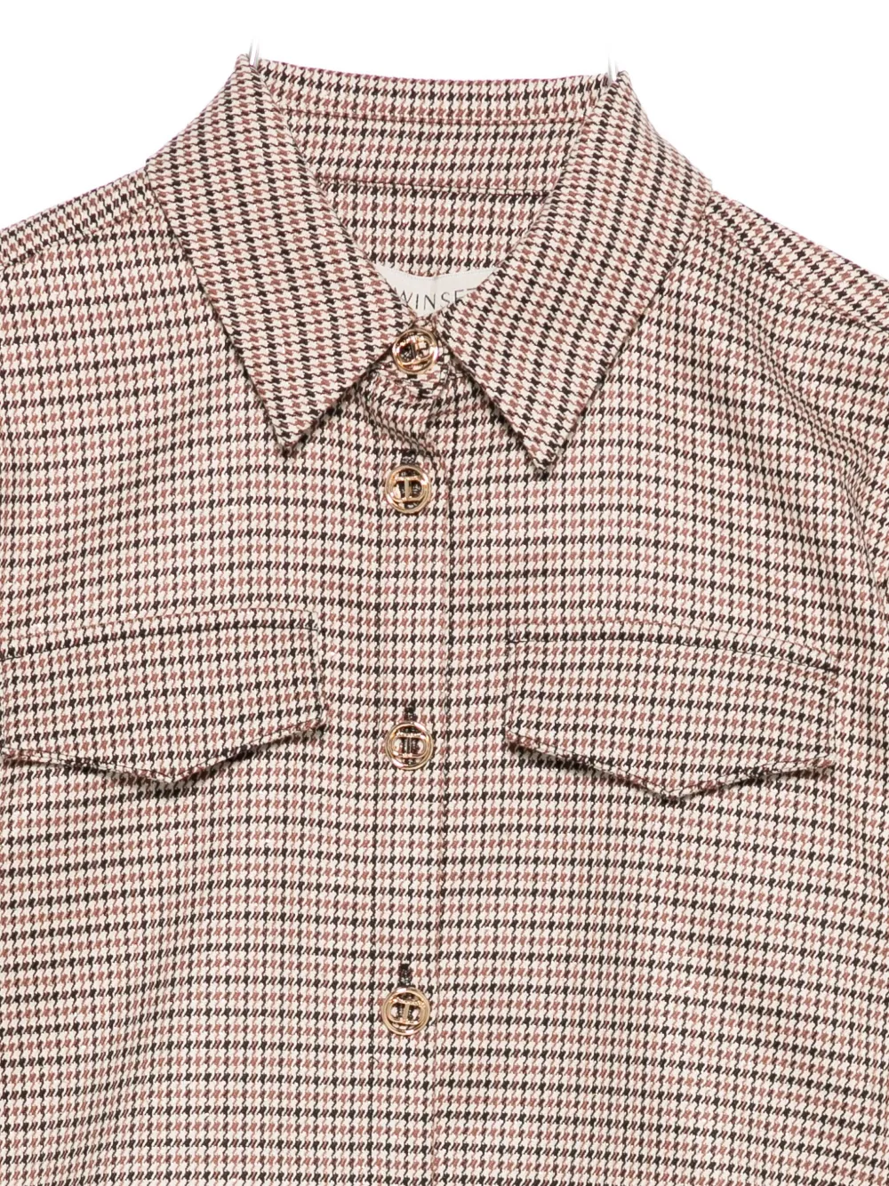 Twinset Houndstooth-pattern Shirt In Brown