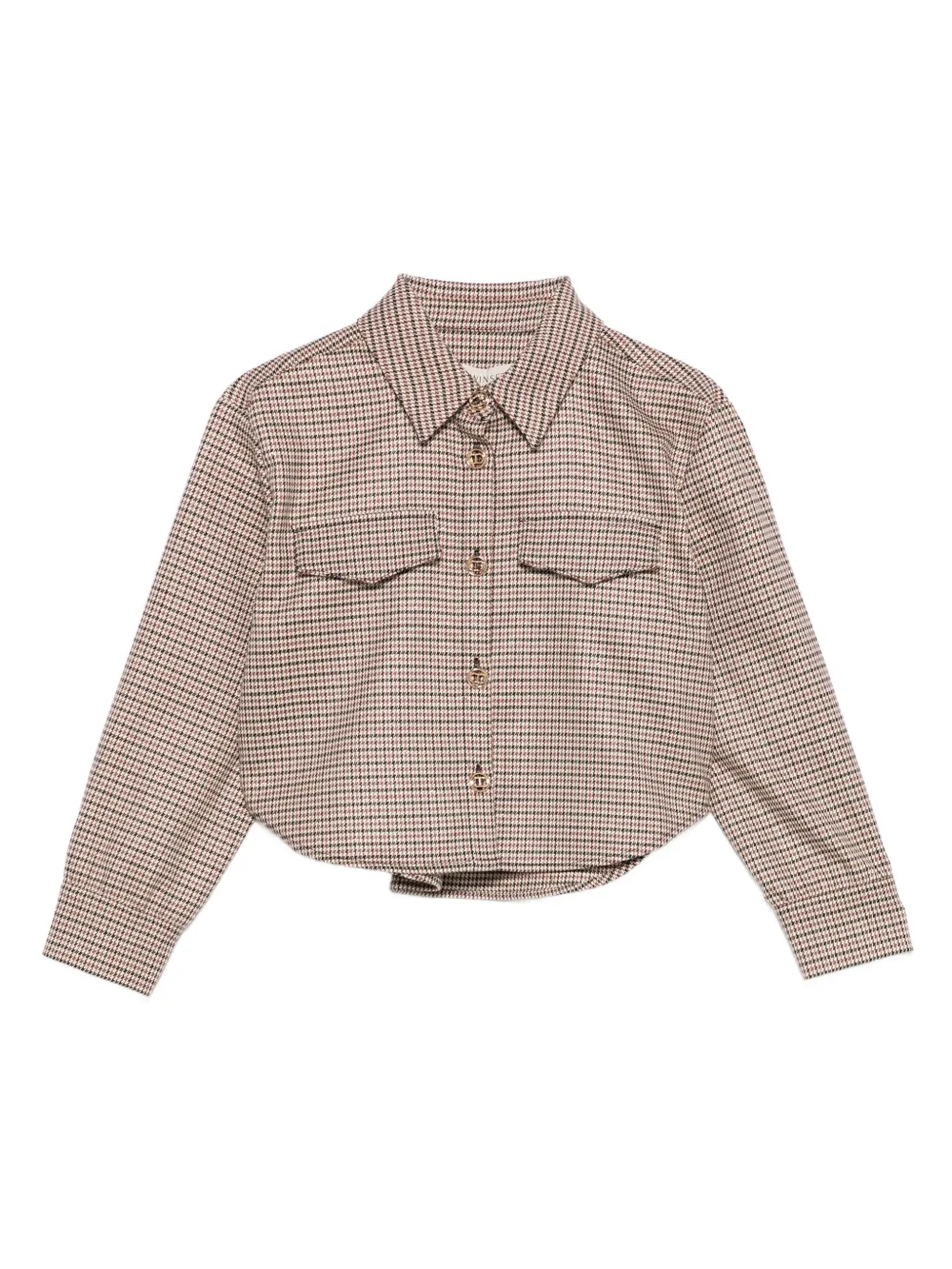 TWINSET Kids houndstooth-pattern shirt | Brown | Image 1