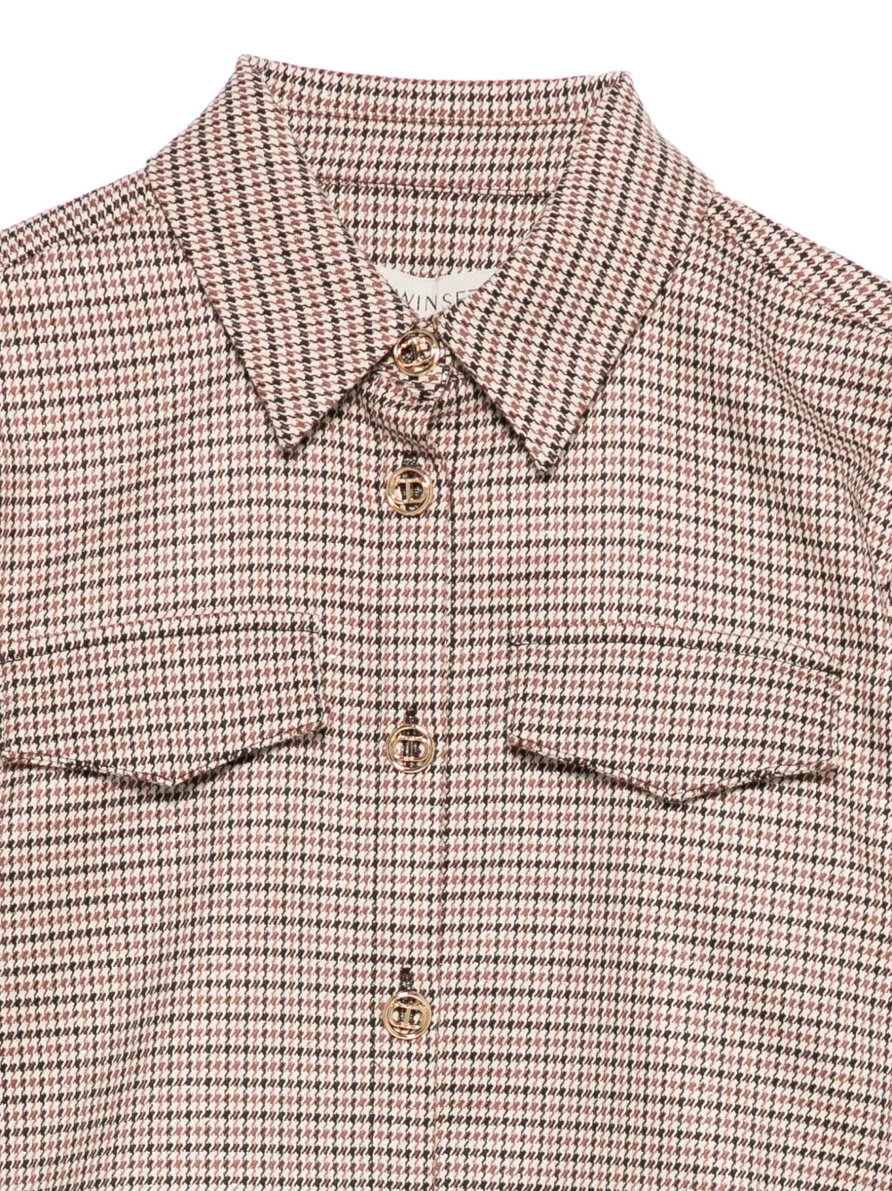 TWINSET Kids Shirt met pied-de-poule print Bruin