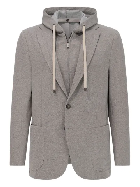 Boggi Milano hooded patch-pocket blazer