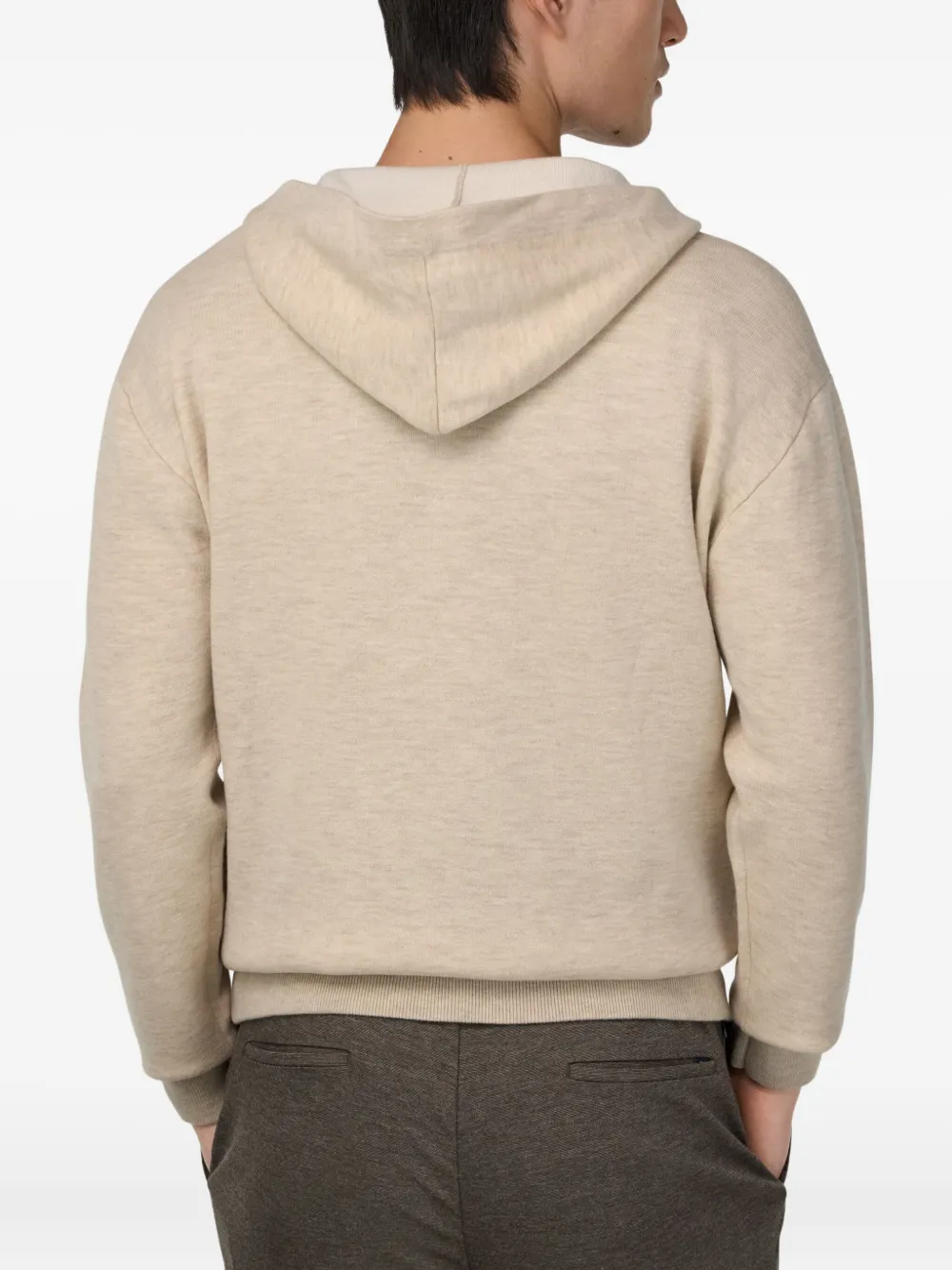 Boggi Milano Half-zip Hooded Sweater In Neutral