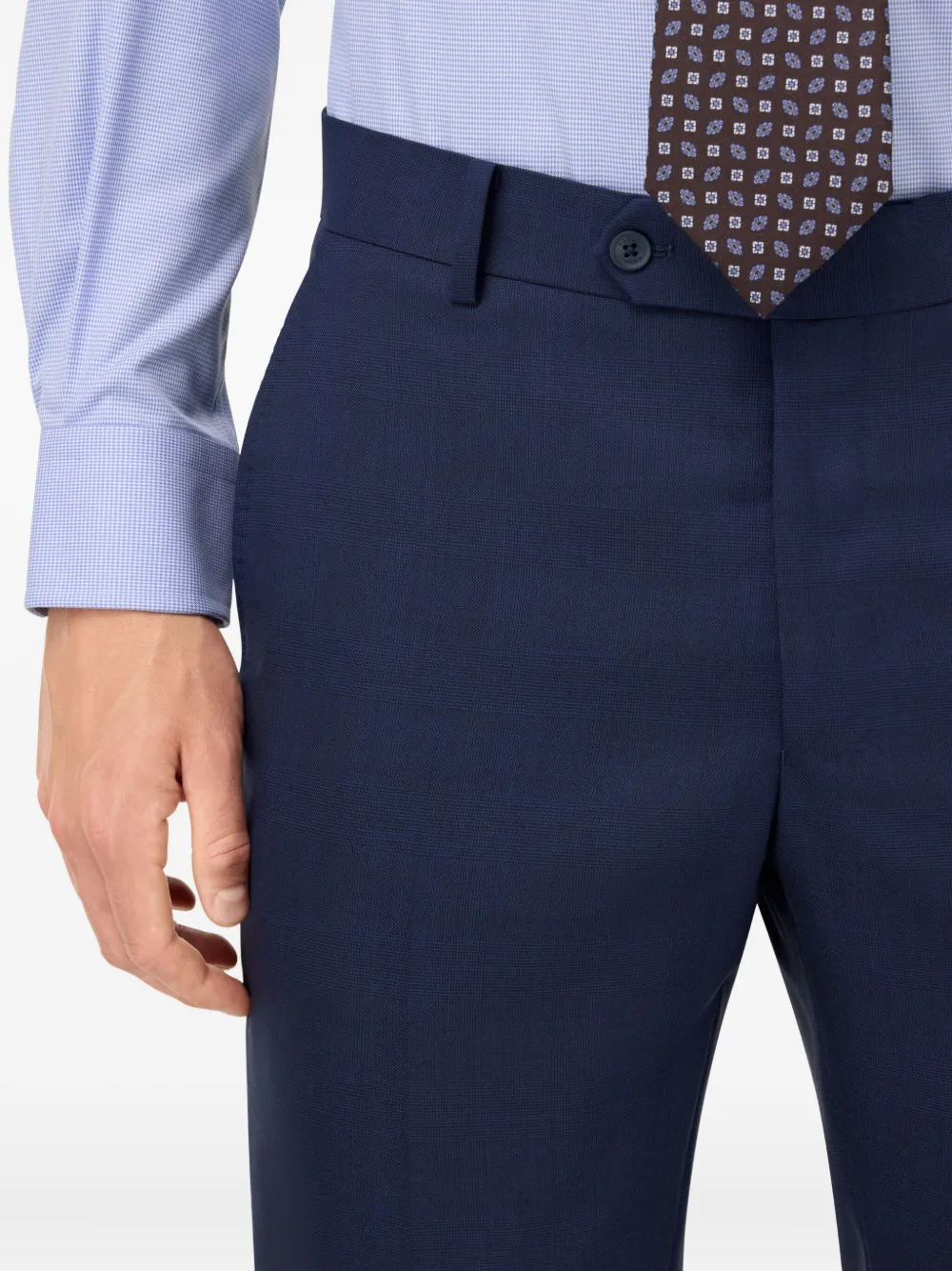 Boggi Milano Prince Of Wales Check-pattern Suit In Blue