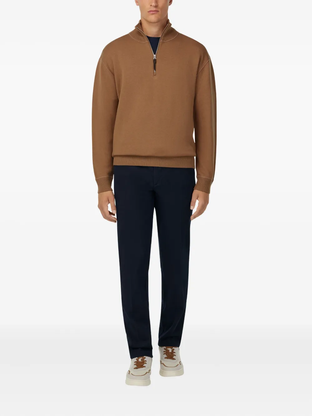 Boggi Milano Trui met halve rits - Bruin
