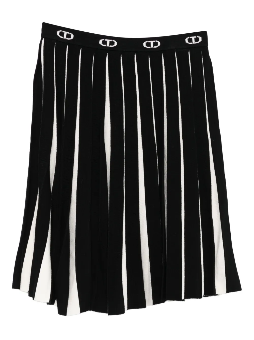 TWINSET Kids pleated striped skirt | Black | Image 1