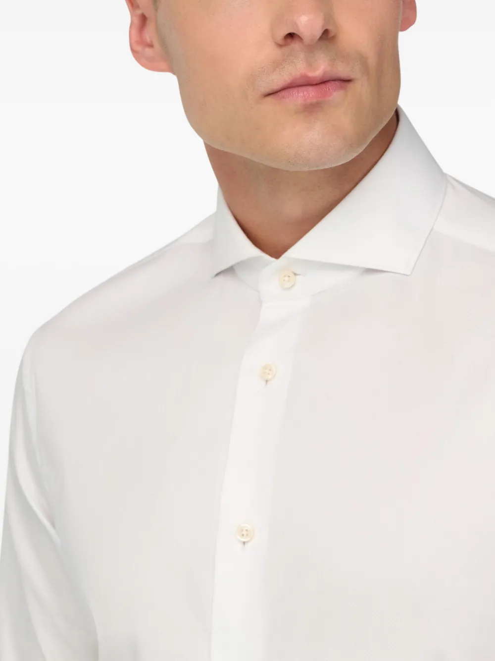 Boggi Milano Overhemd met Napels-kraag Wit