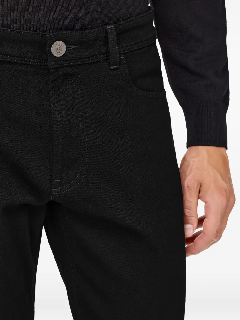 Boggi Milano Jeans met vijf zakken Zwart