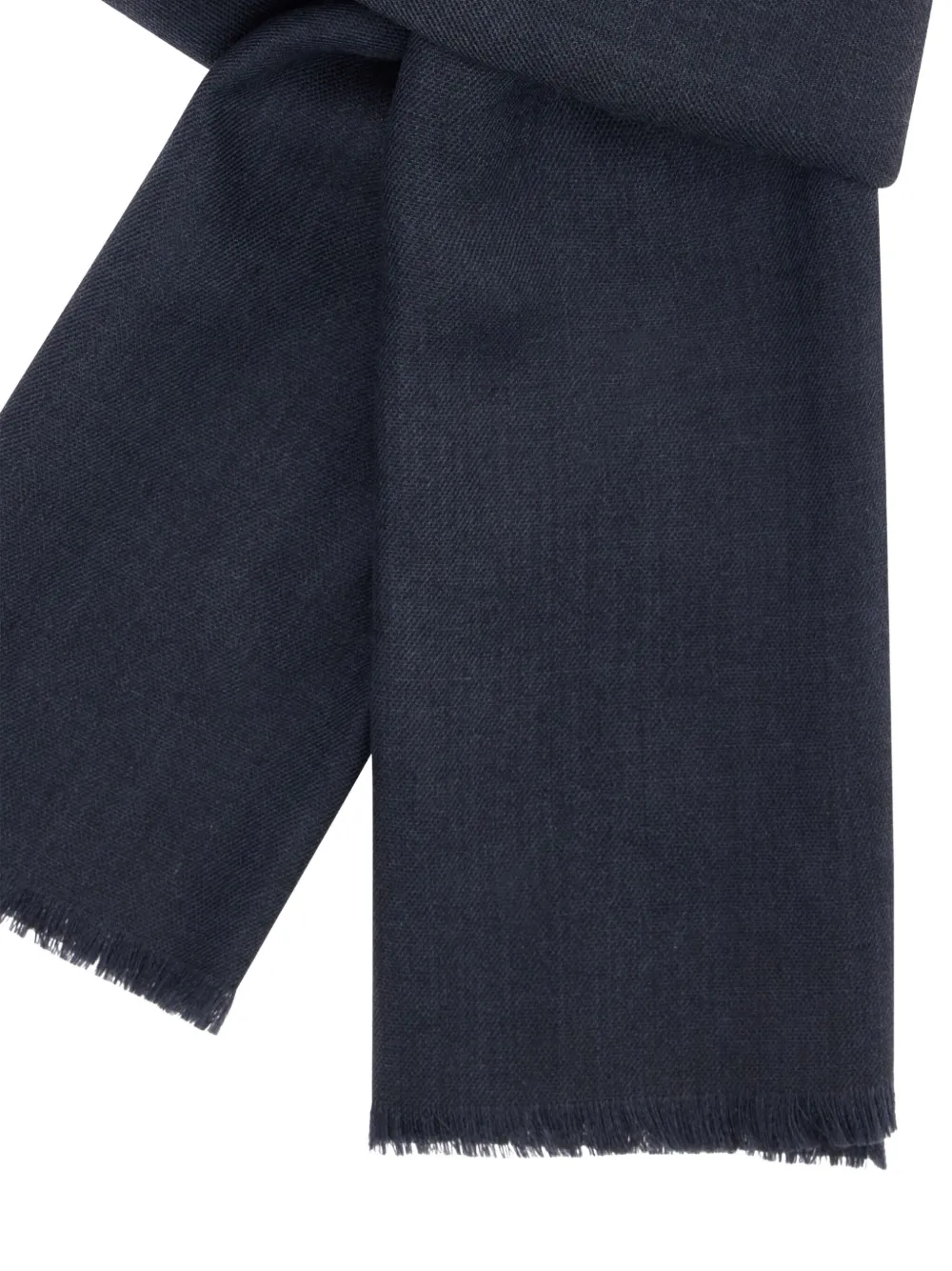 Boggi Milano herringbone wool-silk scarf - Blauw