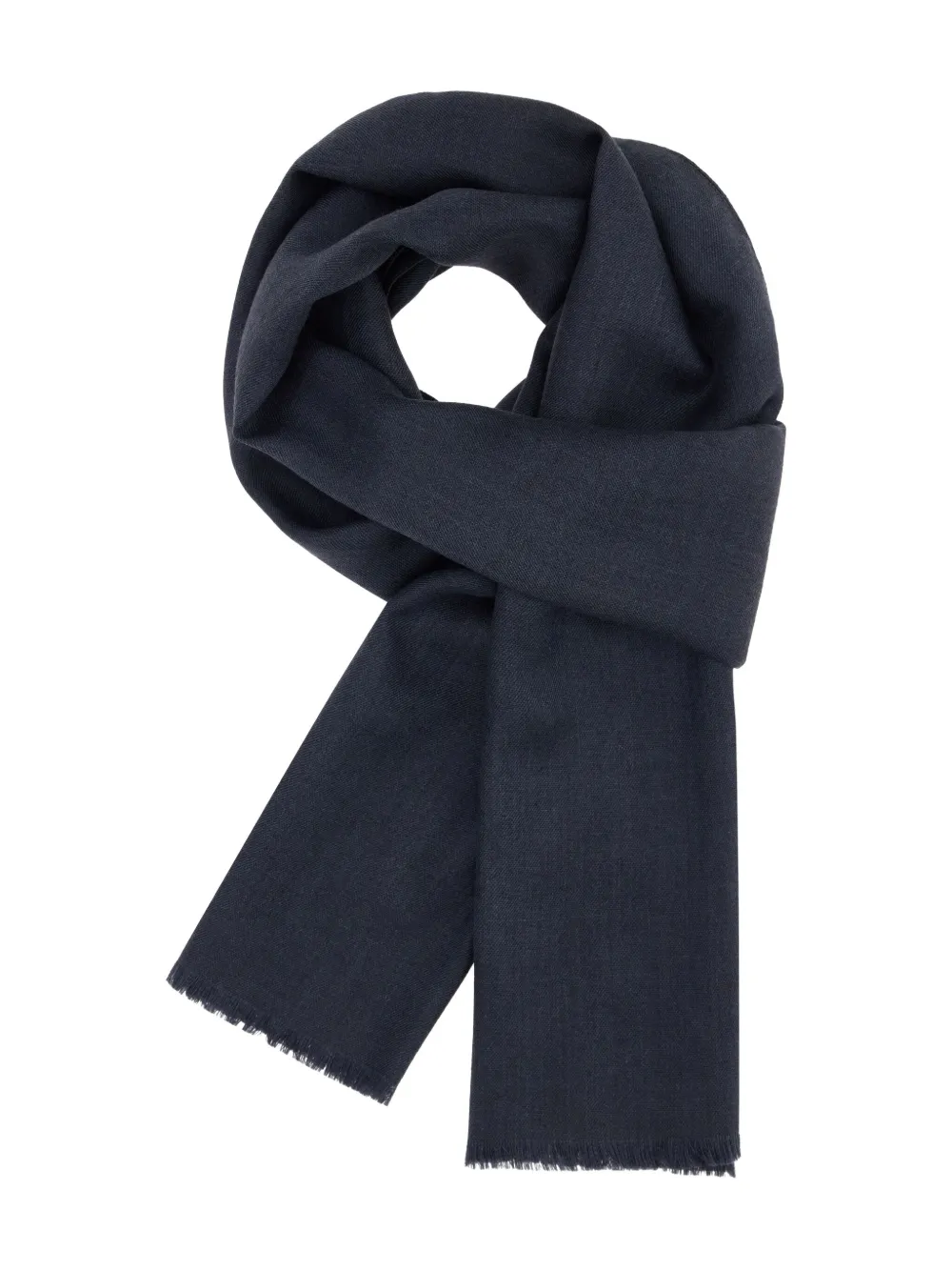 Boggi Milano herringbone wool-silk scarf | Blue | Image 1