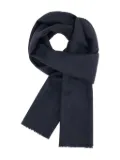 Boggi Milano herringbone wool-silk scarf - Blue