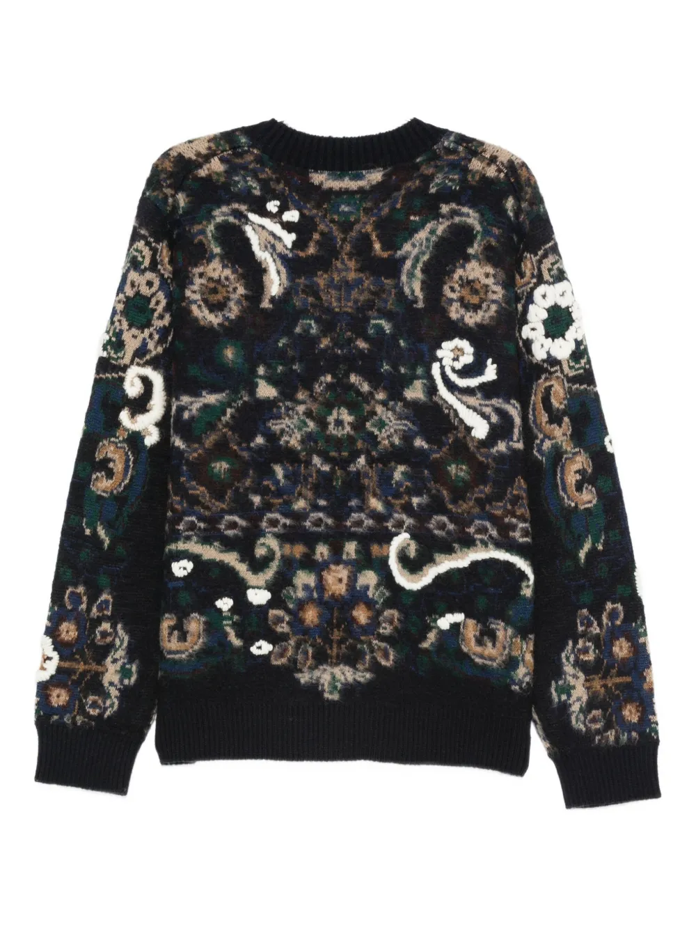 Sacai floral-pattern crew-neck sweater - Blauw