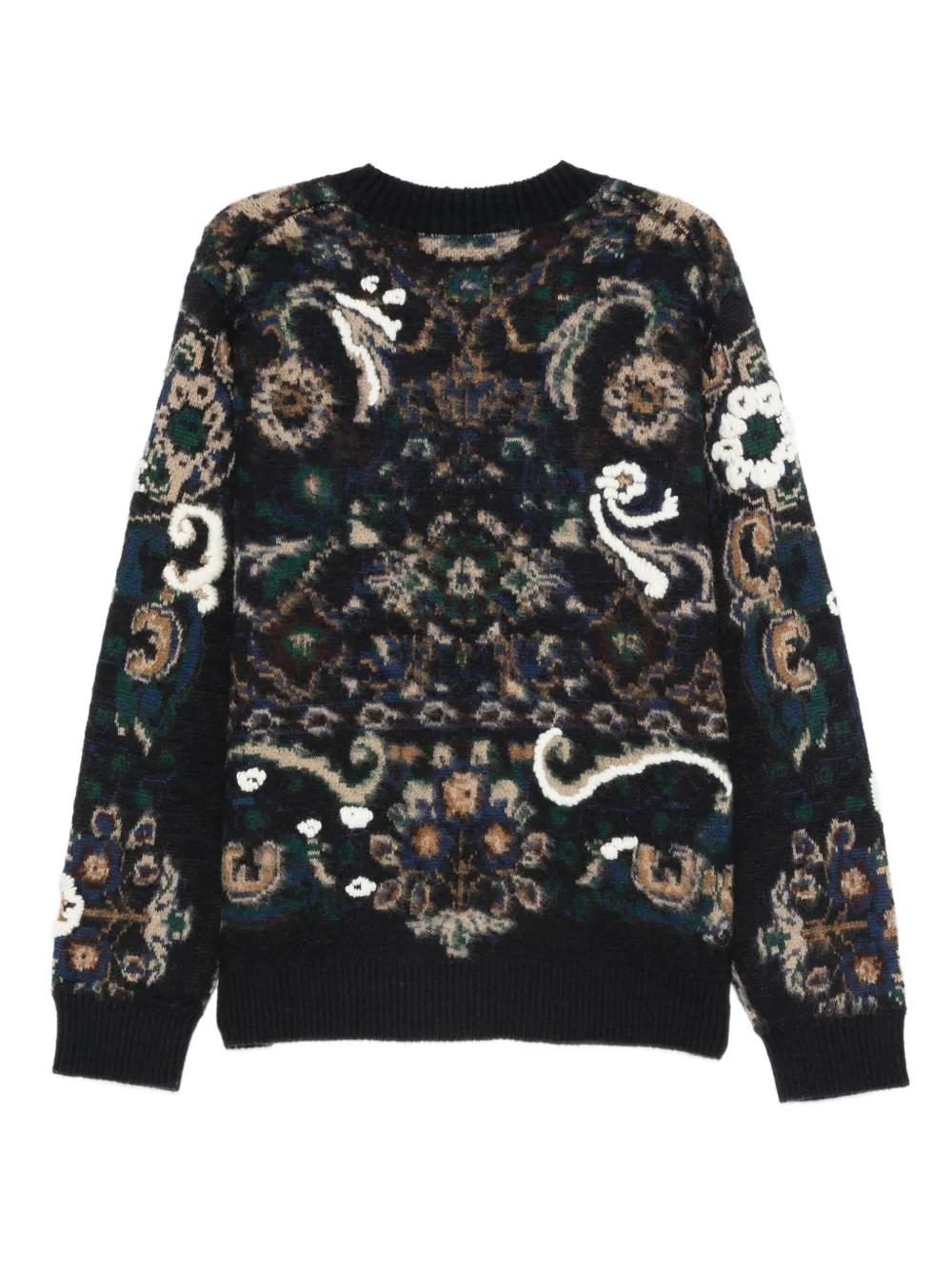 sacai floral-pattern crew-neck sweater | Knitted Sweaters | Image 2