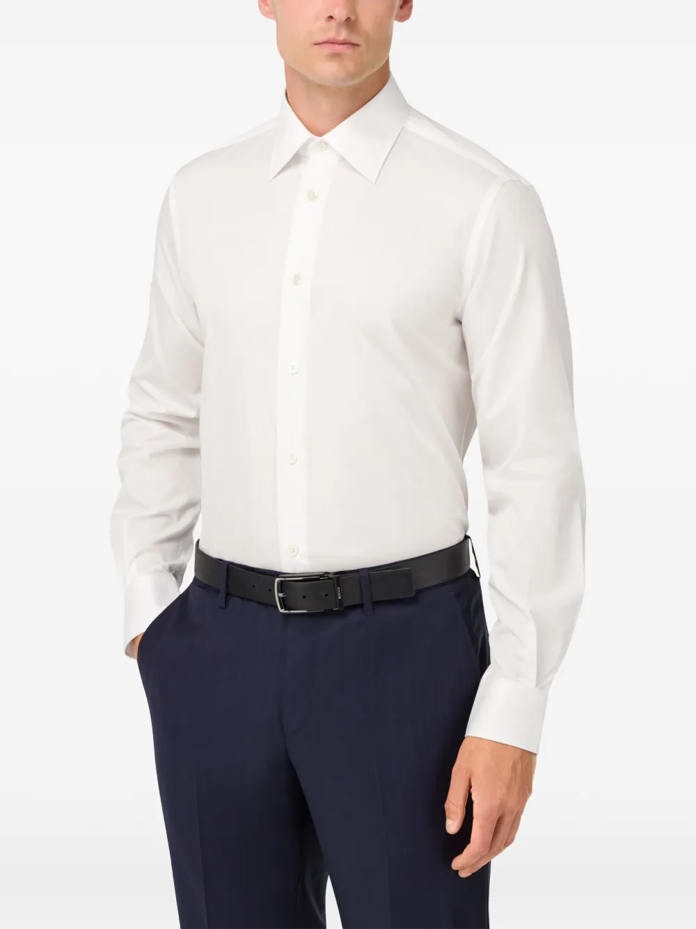 Boggi Milano Overhemd met gespreide kraag Wit