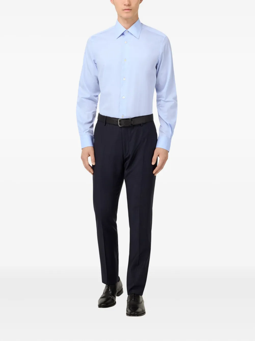 Boggi Milano spread-collar shirt - Blauw