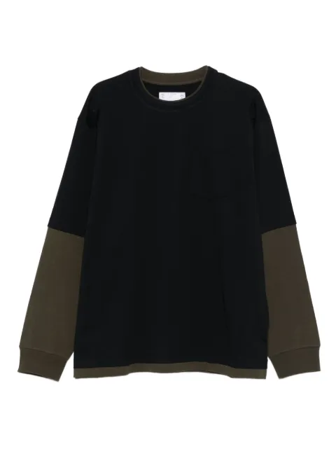 sacai playera con diseño de dos tonos