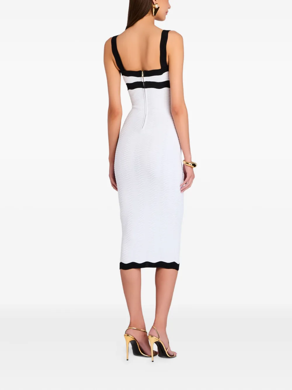 Retroféte Wynra Cut-out Ribbed Midi Dress In White
