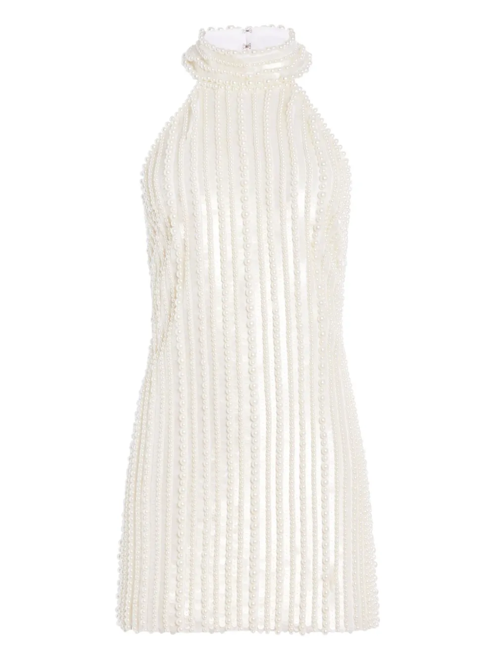 Retrofete Yaeko pearl-embellished halterneck mini dress | White | Image 1