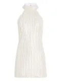 Retrofete Yaeko pearl-embellished halterneck mini dress - White