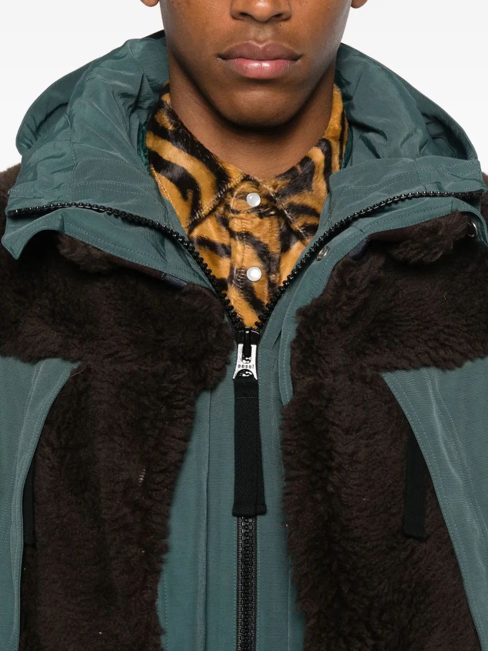 sacai Jack met vlakken Bruin