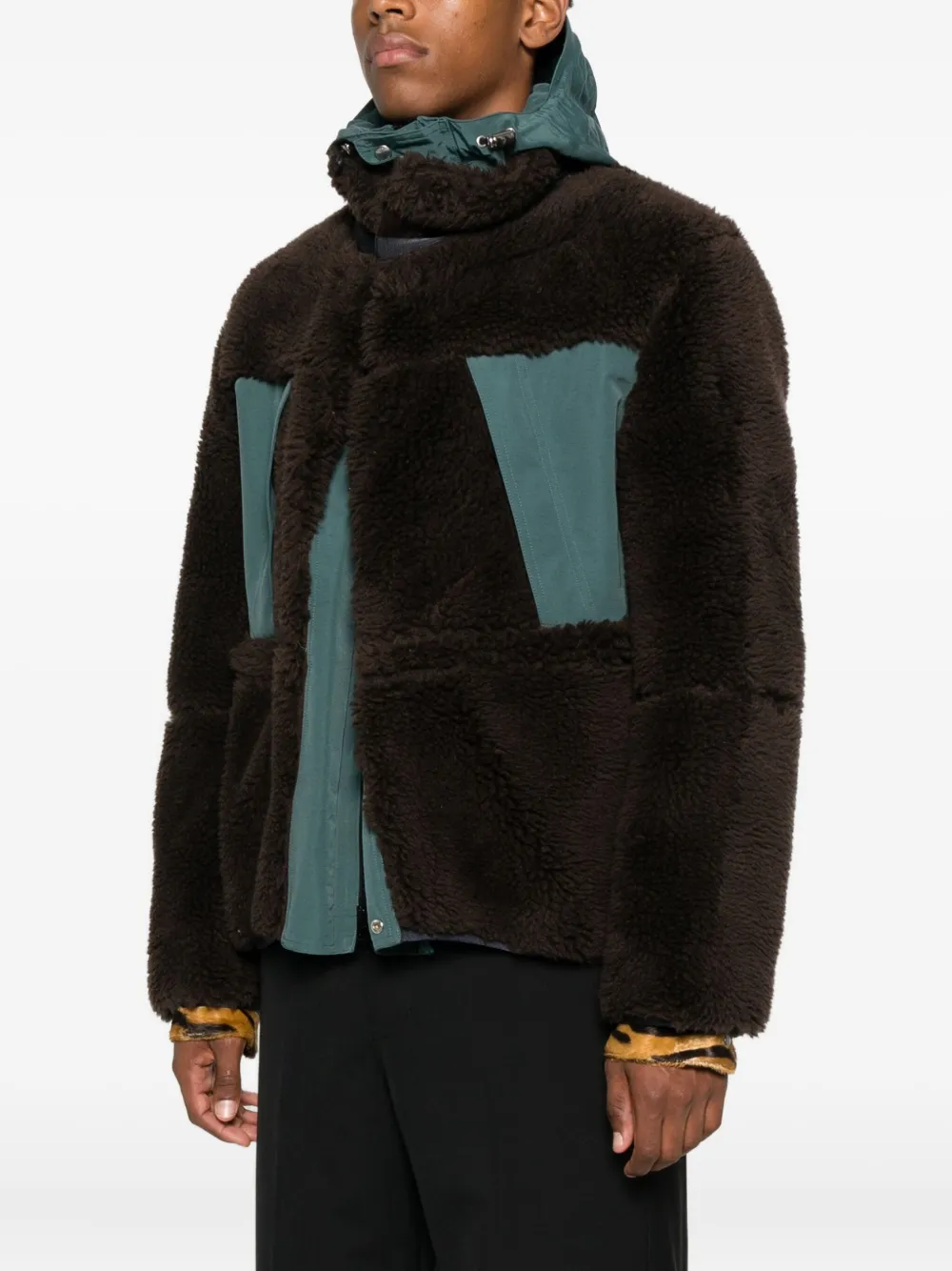 sacai Jack met vlakken Bruin