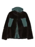 sacai faux-shearling panelled jacket - Brown