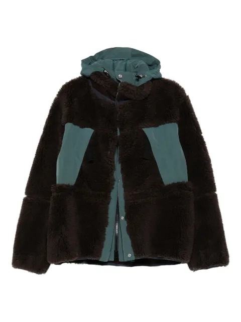sacai faux-shearling panelled jacket