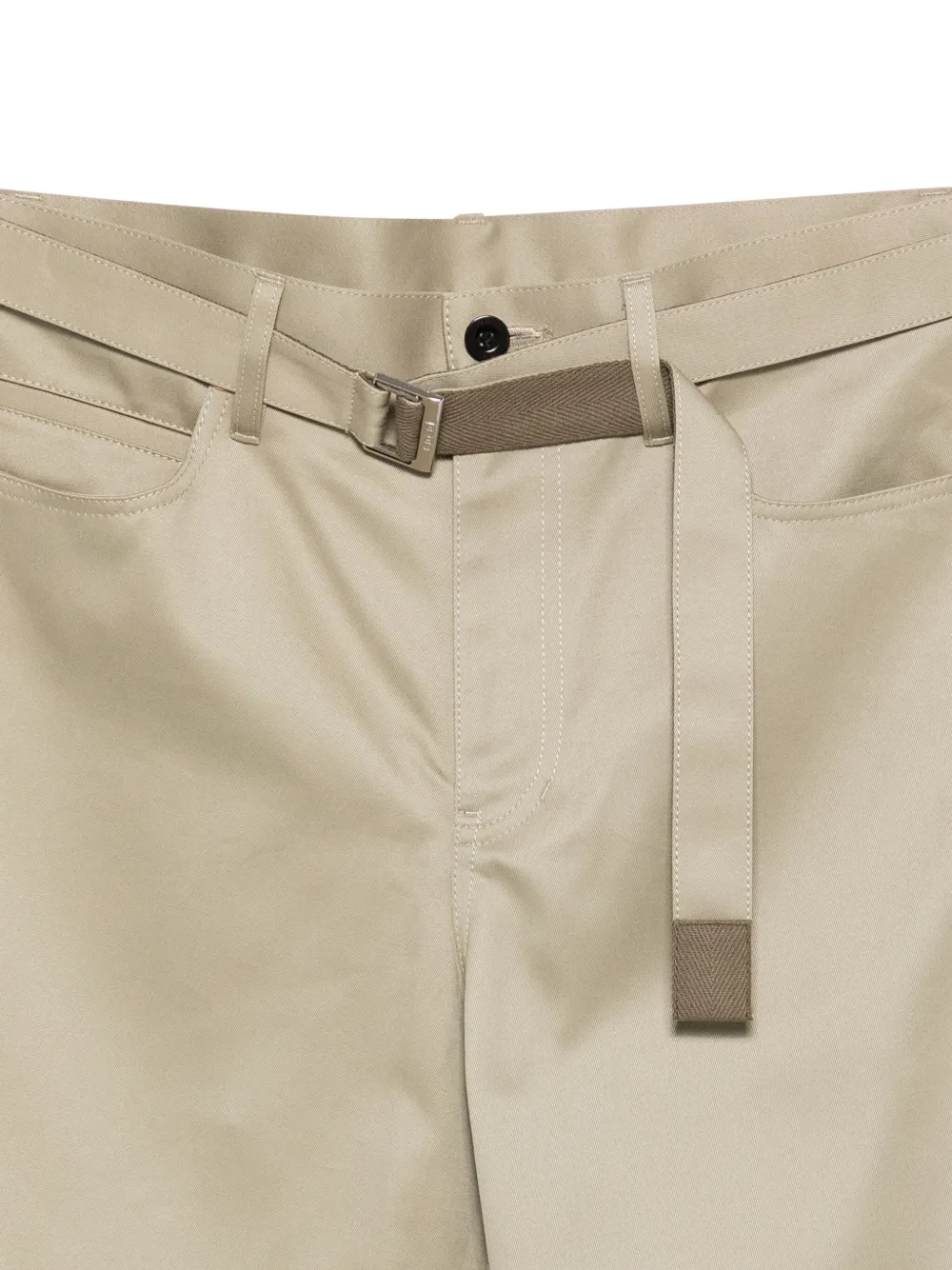 sacai Broek met ceintuur Beige