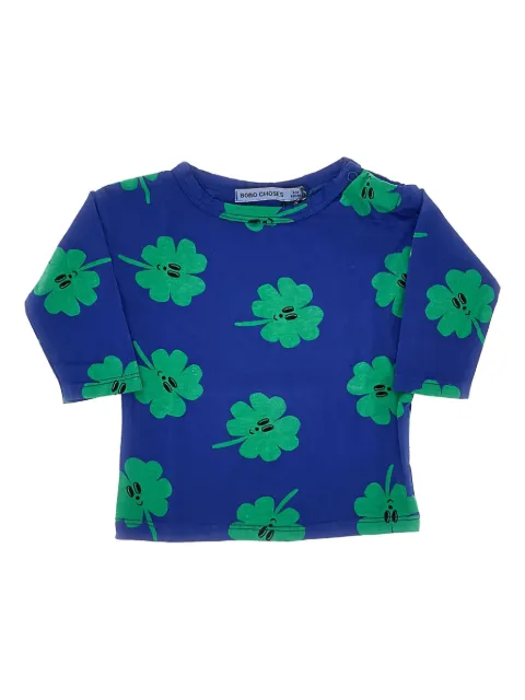 Bobo Choses clover-print long-sleeve top