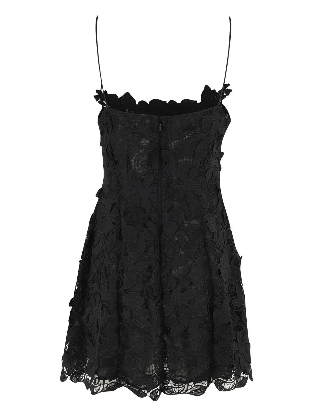 Blumarine floral-lace mini dress - Zwart