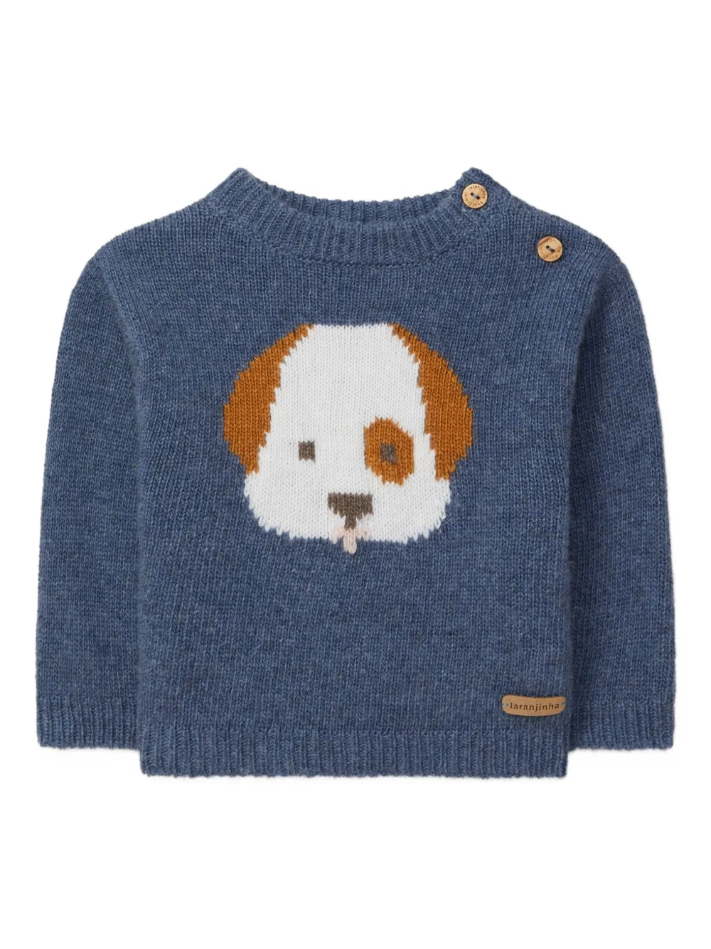 LARANJINHA dog-intarsio sweater | Blue | Image 1