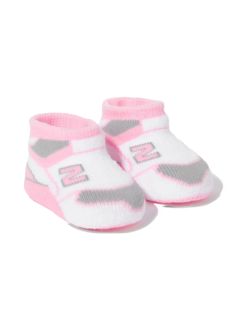 New Balance Kids ribbed-knit slip-on pre-walkers (pack of two) Pink