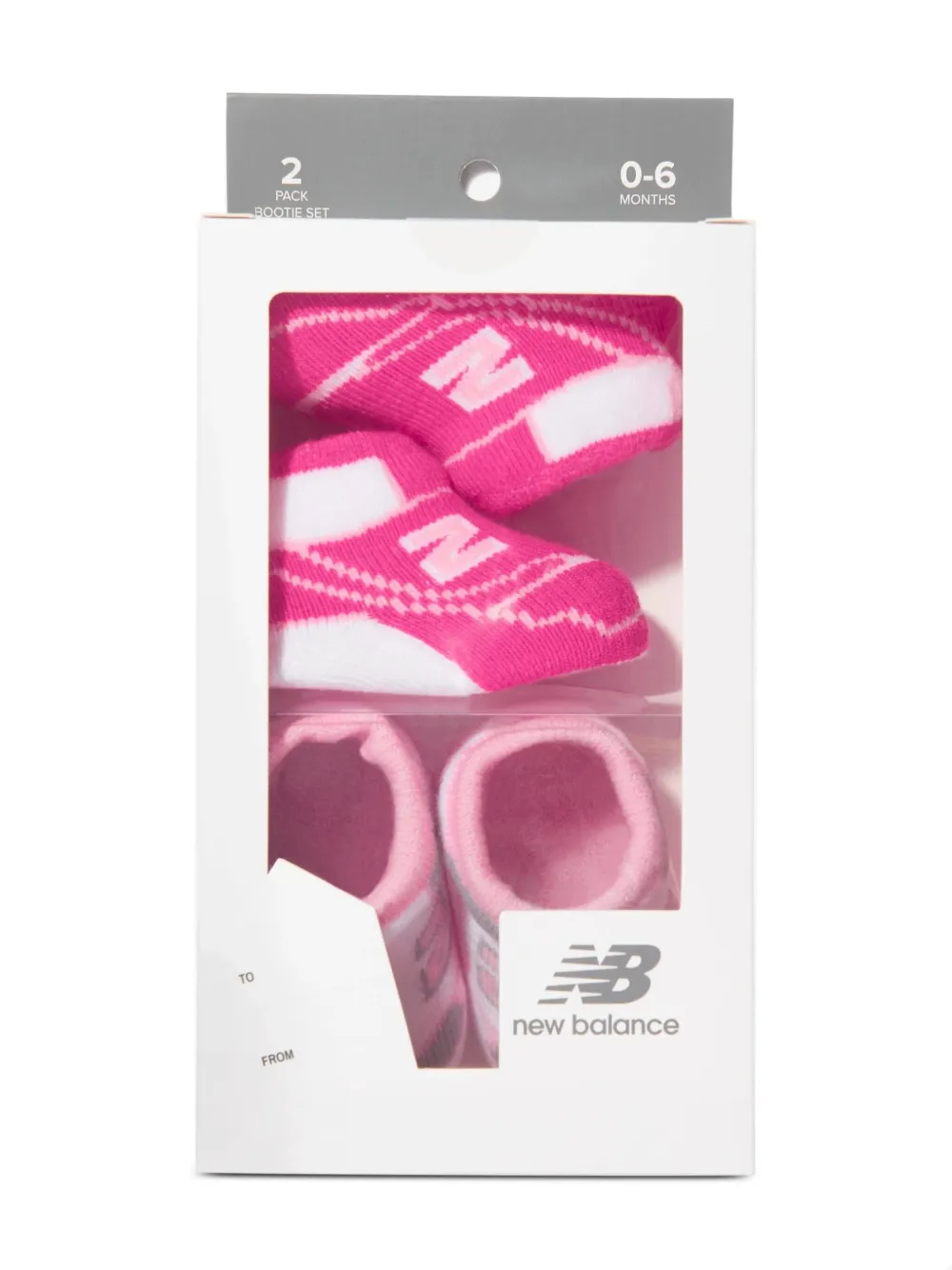 New Balance Kids Twee paar ribgebreide slip-on babyschoentjes Roze