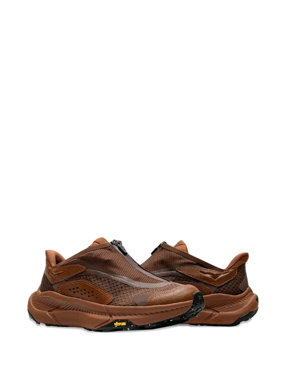 Hoka Project Transport Zip-detail Sneakers In Brown