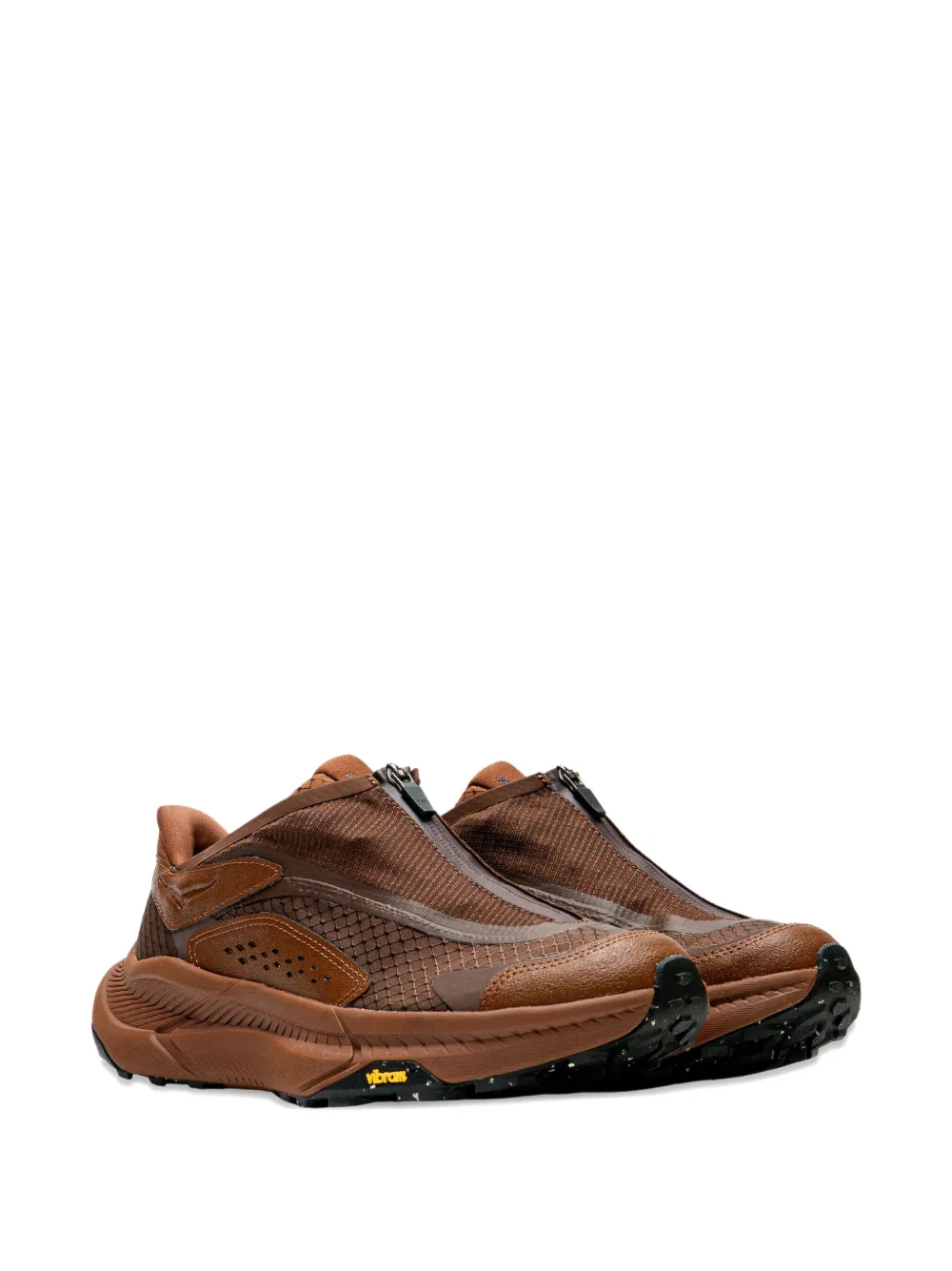 Hoka Project Transport Zip-detail Sneakers In Brown