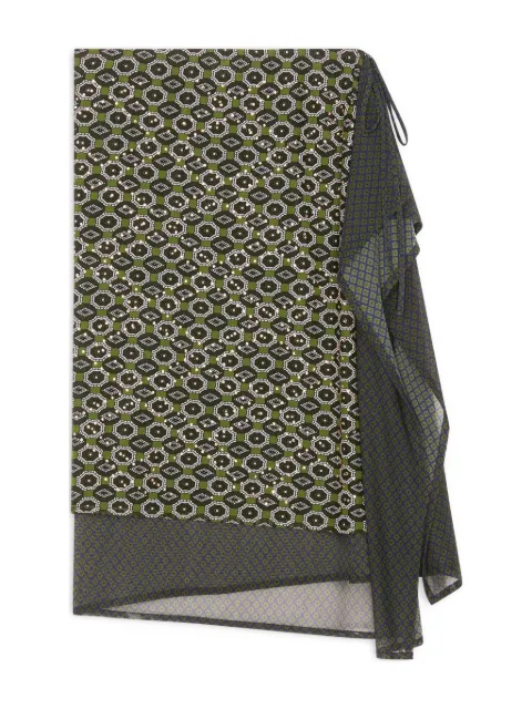 DRIES VAN NOTEN geometric-pattern midi skirt