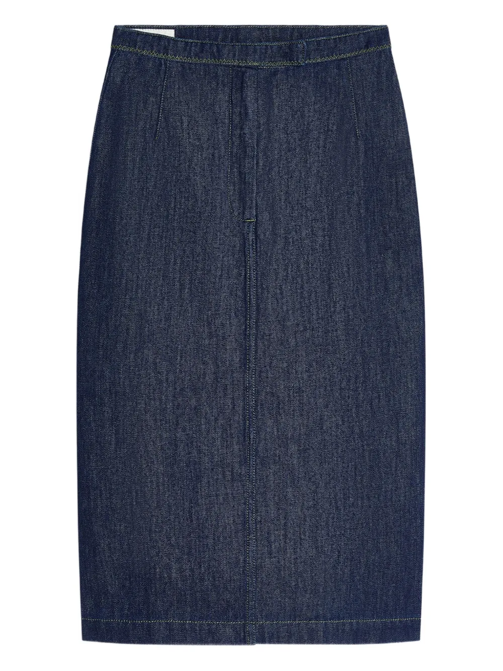 DRIES VAN NOTEN denim pleated-detail midi skirt | Blue | Image 1
